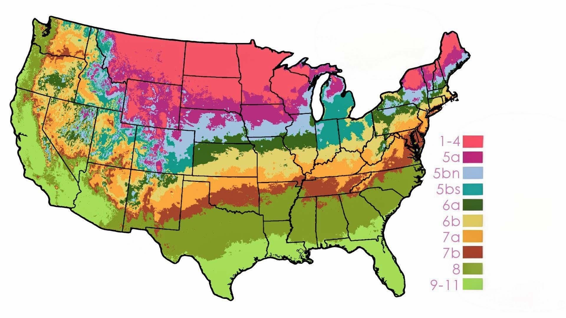 Florida Spring Garden Planting guide Zone Map 9a and 9b